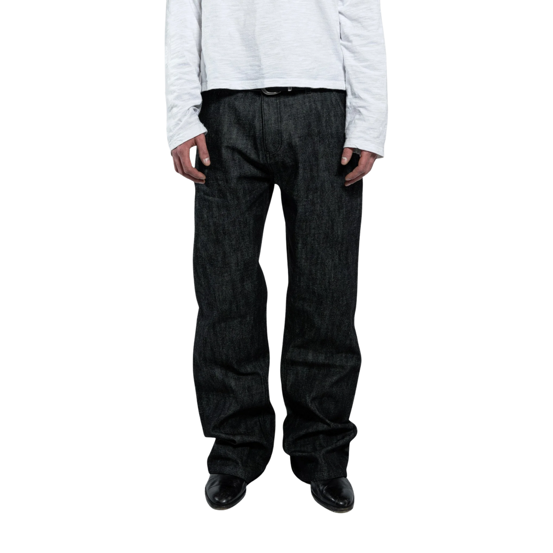 Sorte bootcut-rådenimjeans