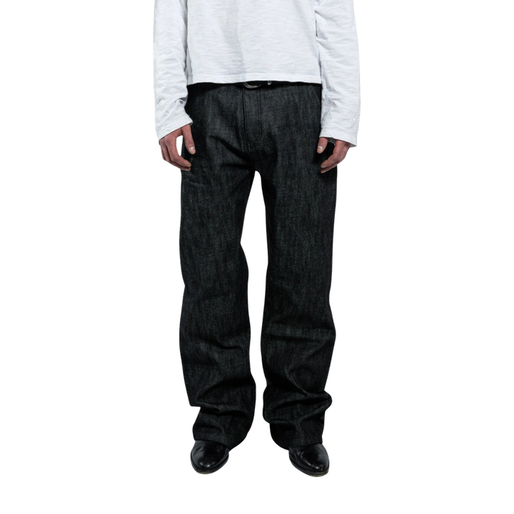 Sorte bootcut-rådenimjeans